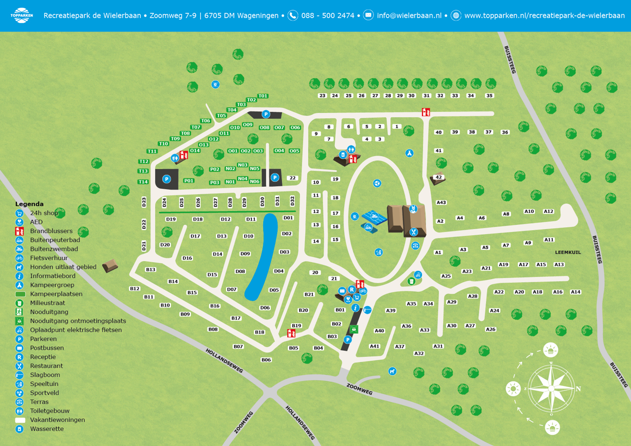 Park map of Recreatiepark de Wielerbaan