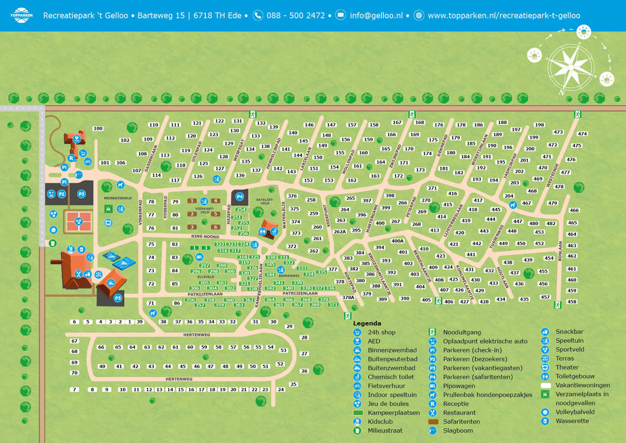 Park map of Recreatiepark 't Gelloo